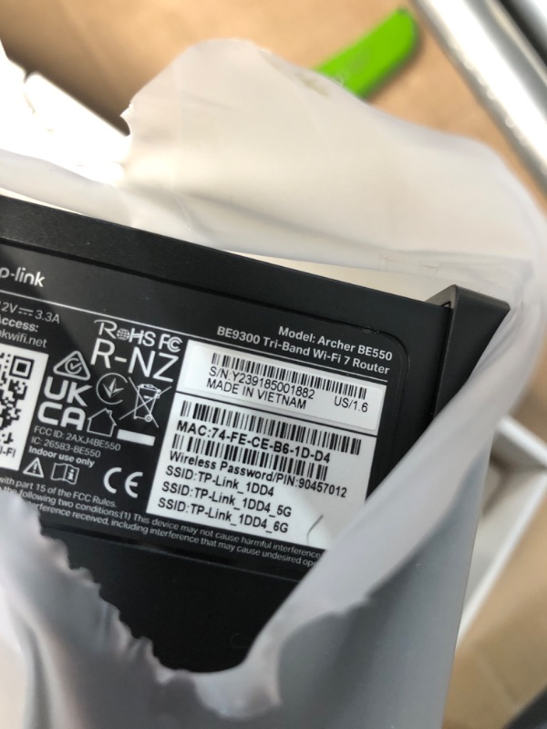 Photo 1 of TP-Link Tri-Band BE9300 WiFi 7 Router Archer BE550 6-Stream 9.2Gbps Full 2.5G Ports 6 Internal Antennas Covers Up to 2,000 Sq. Ft. Add Easy-Mesh Device for Extended Coverage VPN Support