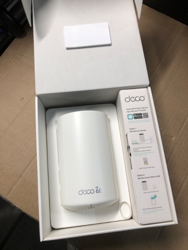 Photo 1 of TP-Link Deco AXE5400 Tri-Band WiFi 6E Mesh Router(Deco XE75 Pro) - 2.5G WAN/LAN Port, 2 x Gigabit LAN Ports, Covers up to 2900 Sq.Ft, Replaces WiFi Router and Extender, AI-Driven Mesh, New 6GHz Band