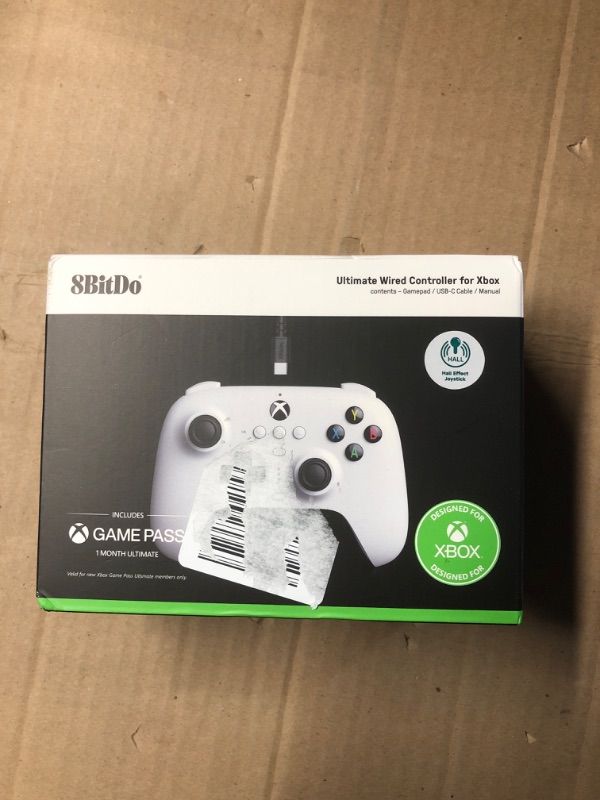 Photo 1 of 8Bitdo Ultimate Wired Controller for Xbox, Hall Effect Joysticks and Hall Triggers, Compatible with Xbox Series X|S, Xbox One, Windows 10 & Windows 11 - Officially Licensed (White)