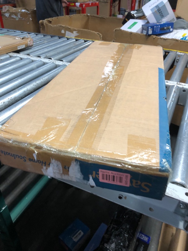 Photo 1 of SAYGOER Glass Console Table Small Entryway Table Narrow Sofa Table with Storage 2 Tier Accent Couch Table Hallway Table for Entry Way Living Bed Room Home Office Small Space, Gray Black