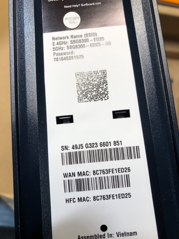 Photo 1 of ARRIS (SBG8300) - Cable Modem Router Combo - Fast DOCSIS 3.1 Gigabit & AC2350 WiFi ,Comcast Xfinity, Cox, Spectrum & more, 1 Gbps Max Internet Speeds , 4 OFDM Channels