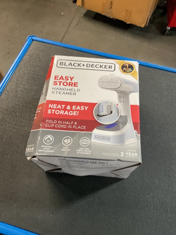 Photo 1 of BLACK+DECKER Easy Store Pro Foldable Steamer, GS0311-1PD, 45-Second Heat Up, Extra Long Power Cord & Lint Remover Attachment, Powerful Steam Performance for Clothes, Drapes & Upholstery