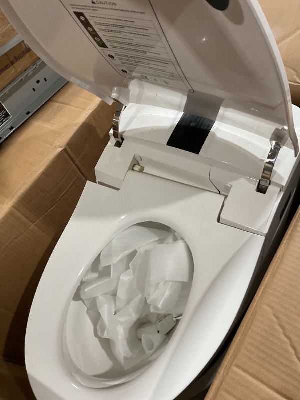 Photo 1 of ****NONREFUNDABLE, LARGE CRACK, PARTS ONLY**STOCK PHOTO FOR REFERENCE**
EPLO Smart Toilet,One Piece Bidet Toilet for Bathrooms,Modern Elongated Toilet with Warm Water,Dual Auto Flush,Foot Sensor Operation,Heated Bidet Seat,Electric Tankless Toilets with L