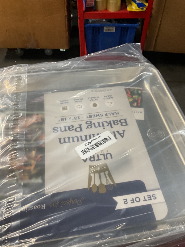 Photo 1 of Ultra Cuisine Half Baking Sheet Pan Set of 2- Professional Bakeware for Roasting, Cooking & More - Food Safe, Warp Resistant, Bake Trays for Oven - Rimmed Cookie Sheets for Baking (Aluminum 18 x13")