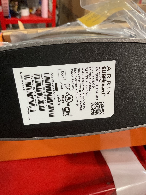 Photo 1 of **LOCKED** ***NON REFUNDABLE*** ARRIS (G54) - Cable Modem Router Combo - Fast DOCSIS 3.1 Multi-Gigabit & BE 18000 WiFi 7 Comcast Xfinity, Cox, Spectrum Quad-Band 1, Up to 18 Gbps Max Speed