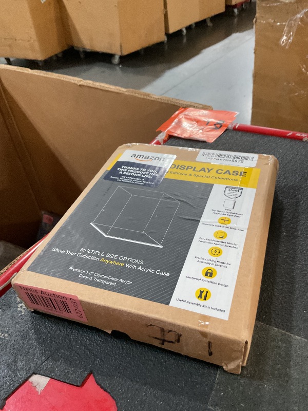 Photo 1 of CRMPro Acrylic Display Case with Black Acrylic Base, 6 Inch Square Acrylic Box for Showcase, Countertop Display Box with Lip for Collectibles, Toys, Home Organization (6x6x6 inch)