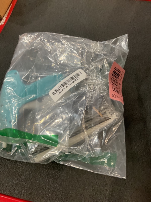 Photo 1 of Mini Stitch Kit, Tagging Gun for Clothing, Easy Stitch Sewing Hemming Gun for Clothes, Quick Cloth Fixer Gun Kit with 2 Needles, 1500 Black Fasteners & 1500 White Fasteners,Green