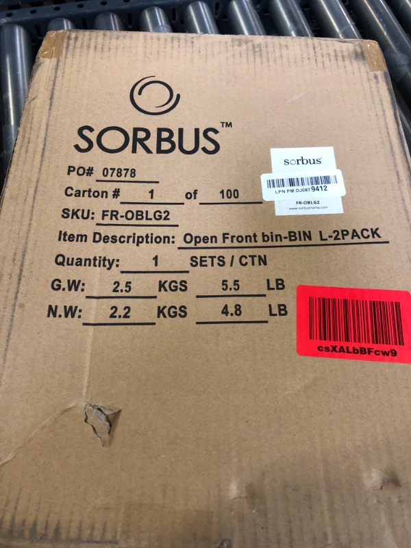 Photo 1 of Sorbus Stackable Storage Bins Open Front - Clear Stackable Storage Bins - Pantry Bins for Storage and Organization - Acrylic Stackable Bins for Kitchen - Clear Pantry Organizer Bins (Large 2 Pack)