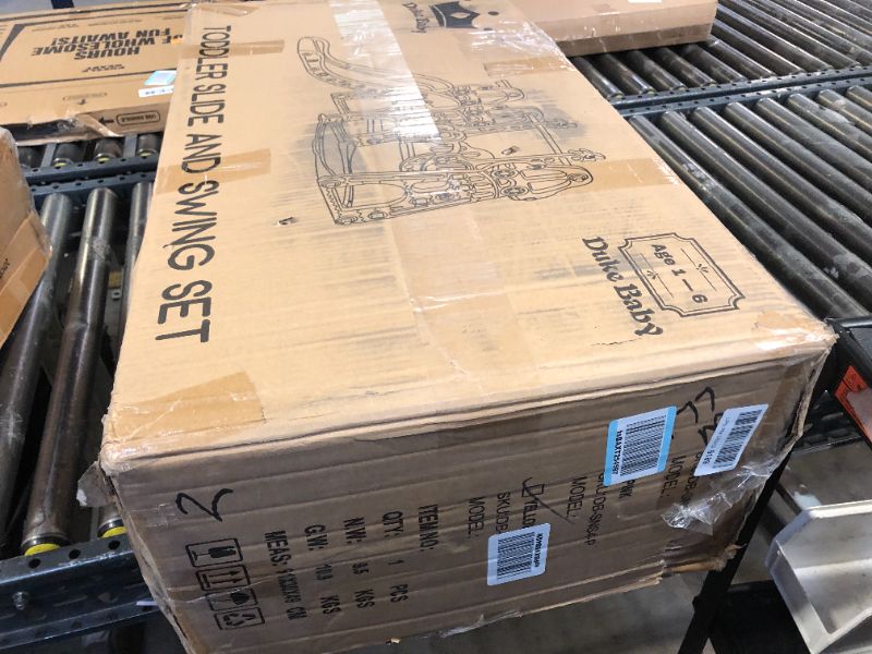 Photo 1 of 4 in 1 Toddler Slide and Swing Set, Kid Slide for Toddlers Age 1-2, Baby Slide with Basketball Hoop, Indoor Outdoor Slide Toddler Playset Toddler Playground – Yellow