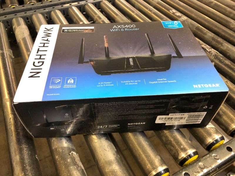 Photo 1 of NETGEAR Nighthawk 6-Stream Dual-Band WiFi 6 Router (RAX54S) – Security Features, AX5400 Wireless Speed, Up to 5.4 Gbps, Covers up to 2,500 sq. ft., 25 Devices - 1-Year Armor Subscription Included