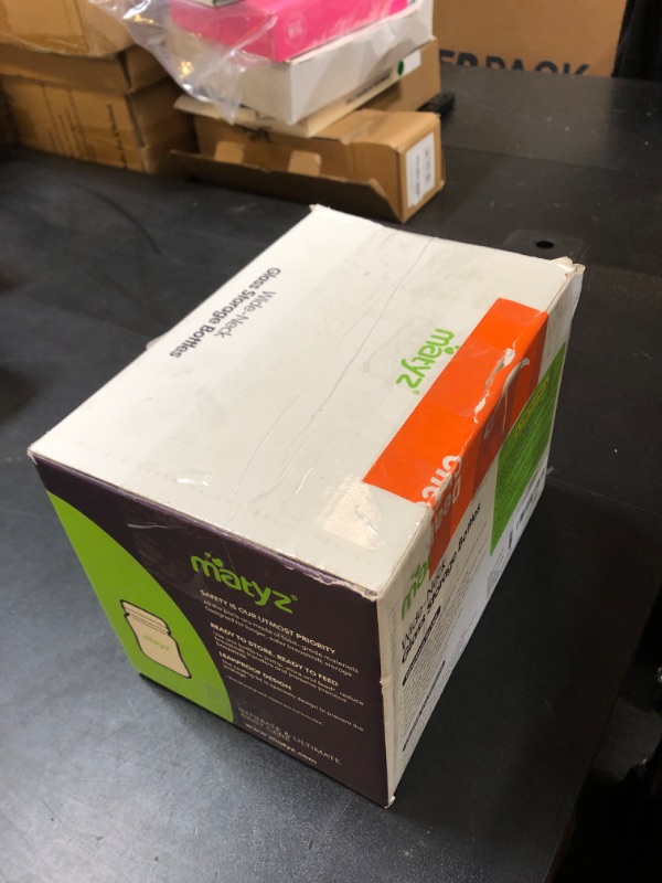 Photo 1 of Matyz Glass Breastmilk Storage Bottles, 6 Pack, 8 oz, Compatible With Spectra Medela Breast Pump - Freezer Safe Storage Bottles Set - Wide Mouth Breastmilk Storage Containers - BPA Free (3 Color Lids)