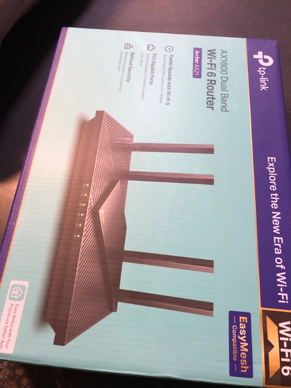 Photo 2 of TP-Link AX1800 WiFi 6 Router V4 (Archer AX21) – Dual Band Wireless Internet Router, Gigabit Router, Easy Mesh, Works with Alexa - A Certified for Humans Device