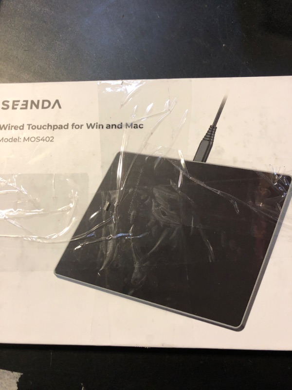 Photo 1 of seenda Upgraded Trackpad, Smooth Glass Surface with Multi-Touch, Aluminum Slim USB Wired Win/Mac Touchpad with High Precision Navigation for Windows 10/11 Computer and iMac, MacBook Air/Pro (Black)