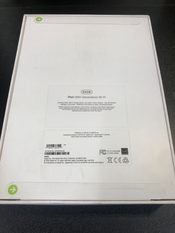 Photo 3 of Apple iPad (10th Generation): with A14 Bionic chip, 10.9-inch Liquid Retina Display, 64GB, Wi-Fi 6, 12MP front/12MP Back Camera, Touch ID, All-Day Battery Life – Silver factory sealed