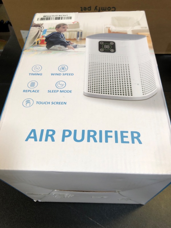 Photo 2 of Air Purifiers for Bedroom, Honeyuan H13 HEPA Air Purifier for Home Large Room 600 sqft, Air purifiers with 360°Air Intake, 3 Fan Speeds, 3-Stage Filtration, White