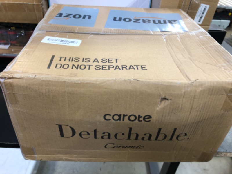 Photo 1 of CAROTE 15pcs Ceramic Cookware Set, Pots and Pans Set Non Stick, Induction Kitchen Cookware Sets, Non Stick RV Cookware Set with Detachable Handle, Dishwasher/Oven Safe Cookware Set, Cream White