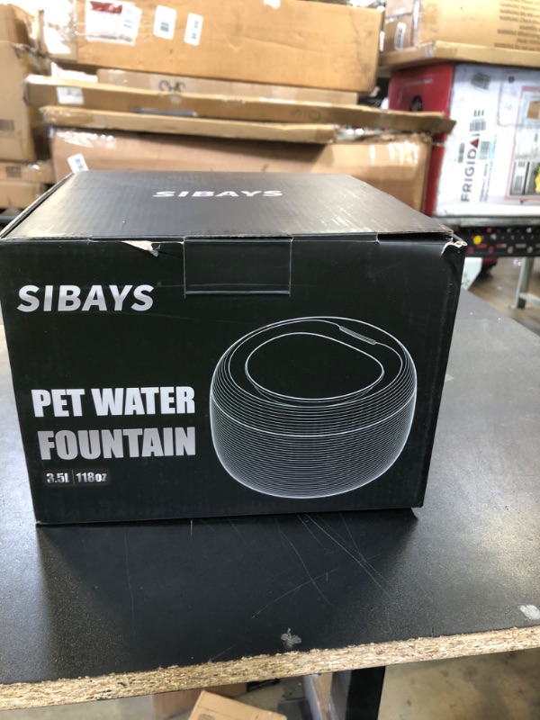 Photo 2 of SIBAYS 118oz/3.5L Cat Water Fountain, Automatic Pet Water Fountain for Cats Indoor, Super Quiet Cat Drinking Fountain with Visible Water Level & LED Shortage Reminder, Dog Water Fountain Easy to Clean