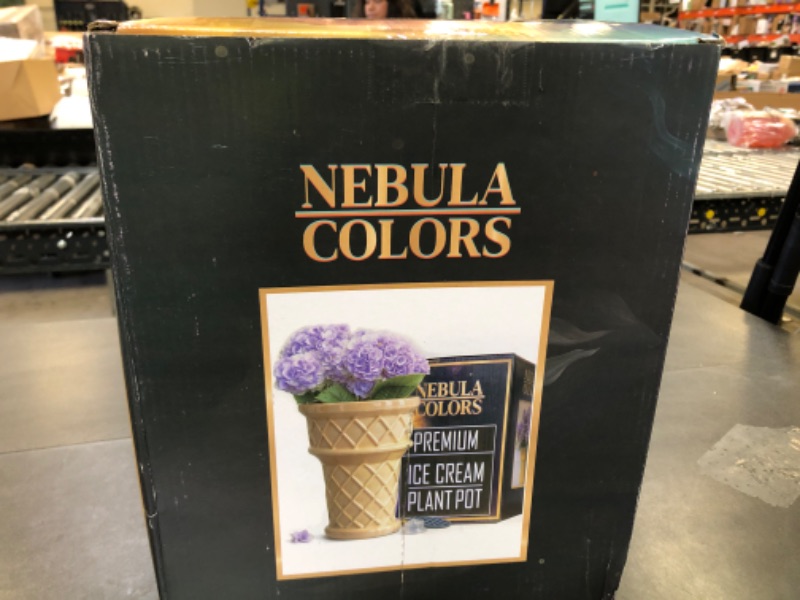 Photo 2 of Nebula Colors Fun & Unique Giant Ice Cream Cone Planter & Vase Quirky Large Ceramic 12” Tall Indoor Outdoor Vase for Plant Lovers – Perfect for Multiple Plants or Statement Garden Art