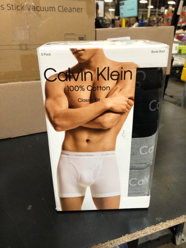 Photo 2 of Calvin Klein Men's Cotton Classics 5-pack Boxer Brief, 2 Black, 2 Heather Grey, 1 White, X-Large