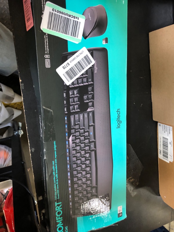 Photo 1 of Logitech MK345 Wireless Combo Full-Sized Keyboard with Palm Rest and Comfortable Right-Handed Mouse, 2.4 GHz Wireless USB Receiver, Compatible with PC, Laptop,Black