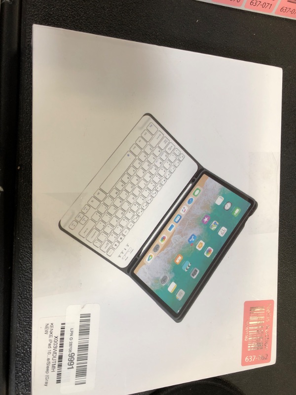 Photo 1 of kenke for iPad 10th Generation Case with Keyboard 10.9 inch 2022, Detachable Wireless Bluetooth iPad Keyboard Case Thin & Light with Built-in Left Side Pencil Holder, White Square Keycaps (Gray