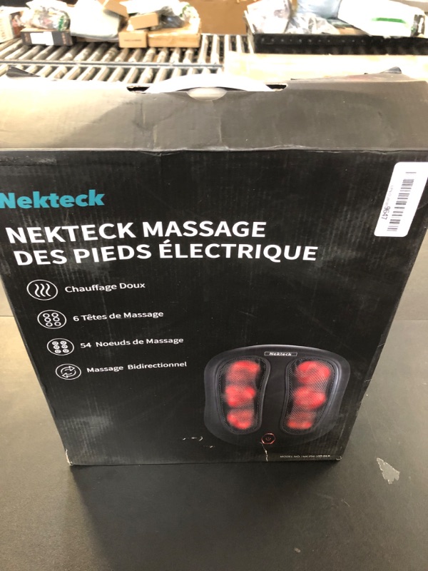 Photo 2 of Nekteck Foot Massager with Heat, Shiatsu Heated Electric Kneading Foot Massager Machine for Plantar Fasciitis, Built-in Infrared Heat Function and Power Cord (Black)