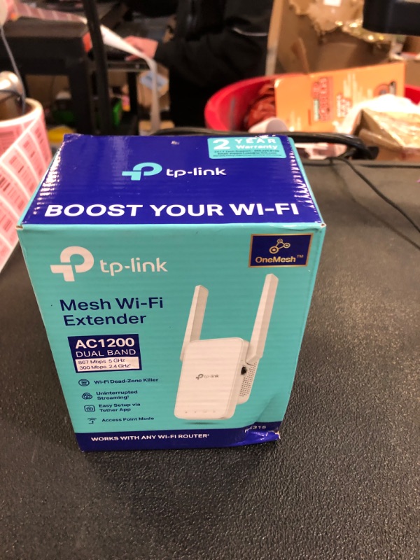 Photo 2 of TP-Link AC1200 WiFi Extender, 2024 Wirecutter Best WiFi Extender, 1.2Gbps home signal booster, Dual Band 5GHz/2.4GHz, Covers Up to 1500 Sq.ft and 30 Devices ,support Onemesh, One Ethernet Port (RE315)