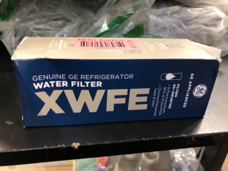 Photo 2 of GE XWFE Refrigerator Water Filter, Genuine Replacement Filter, Certified to Reduce Lead, Sulfur, and 50+ Other Impurities, Replace Every 6 Months for Best Results, Pack of 1