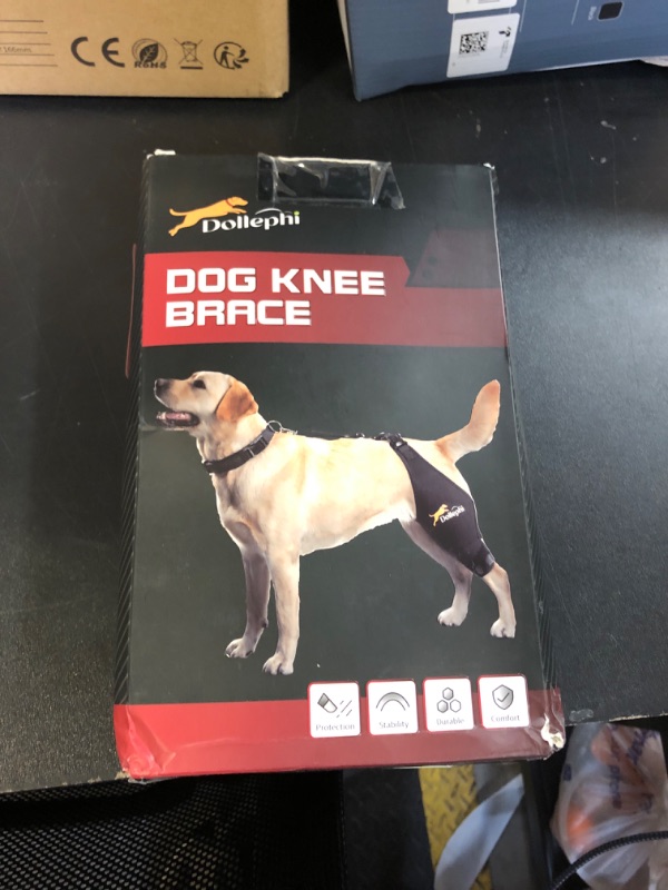 Photo 2 of Dollephi Dog Knee Brace for Torn ACL Hind Leg, Hot/Cold Compress for Patella Dislocation or Osteoarthritis, Cruciate Ligament Injuries, for Medium & Large Dogs(Right Leg,XL)