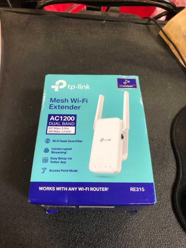 Photo 2 of TP-Link AC1200 WiFi Extender, 2024 Wirecutter Best WiFi Extender, 1.2Gbps home signal booster, Dual Band 5GHz/2.4GHz, Covers Up to 1500 Sq.ft and 30 Devices ,support Onemesh, One Ethernet Port (RE315)