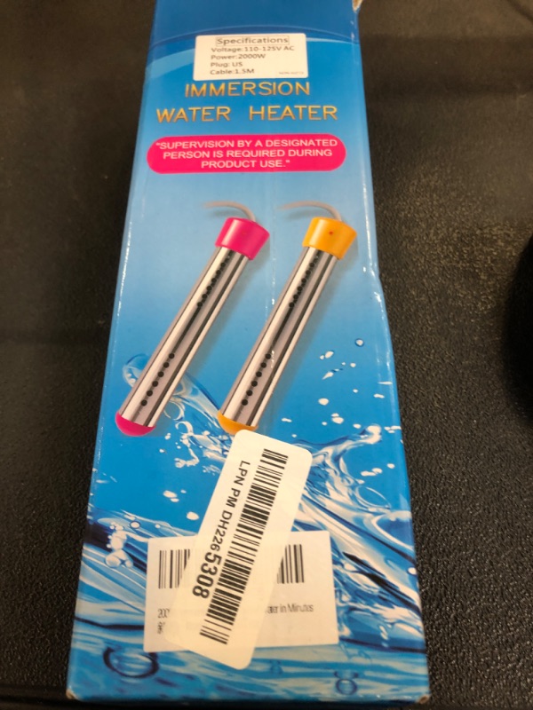 Photo 2 of 2000W Immersion Water Heater, Portable Water Heater Electric with 304 S S, Bucket Heater with Thermometer Heats up to 5 Gallons of Water in Minutes