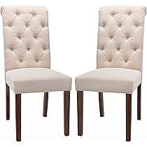 Photo 1 of COLAMY 2-Piece Dining Table Set for 2, 60" Rectangular Kitchen Wood Table with 6 Tufted Dining Room Chairs, Brown/Beige