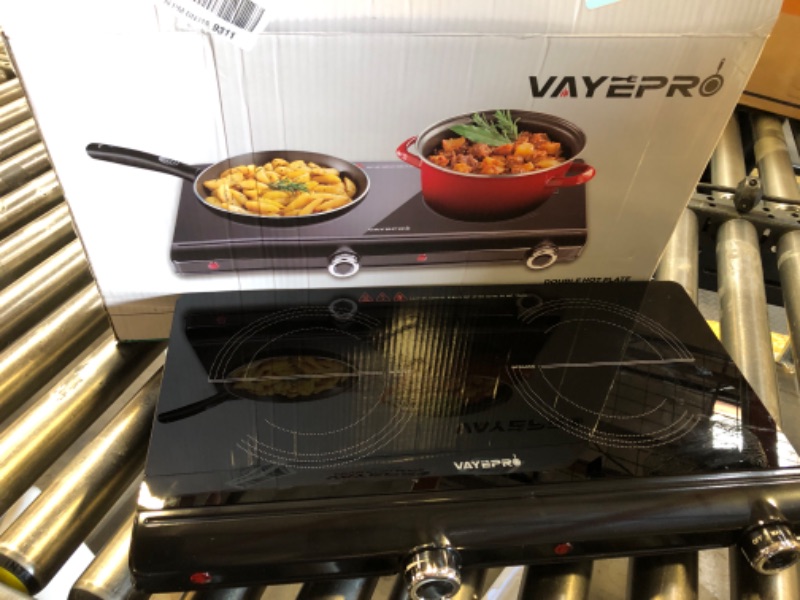 Photo 1 of Electric Hot Plate for Cooking, Infrared Double Burner,Electric Cooktop 2 Burner,1800W Portable Electric Stove,Heat-up In Seconds,Countertop Cooktop for Dorm,Compatible with All Cookware