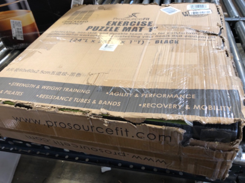 Photo 1 of ProsourceFit Checkered Exercise Puzzle Mat, 24 Sq Ft - 6 Tiles