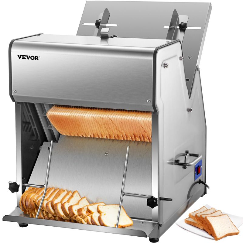 Photo 1 of VEVOR Commercial Toast Bread Slicer, 12mm Thickness Electric Bread Cutting Machine, 31PCS Commercial Bakery Bread Slicer, 110V Toast Cutter Cutting Machine, Bread Cutter for Bread Sheet Cutter Cutting
