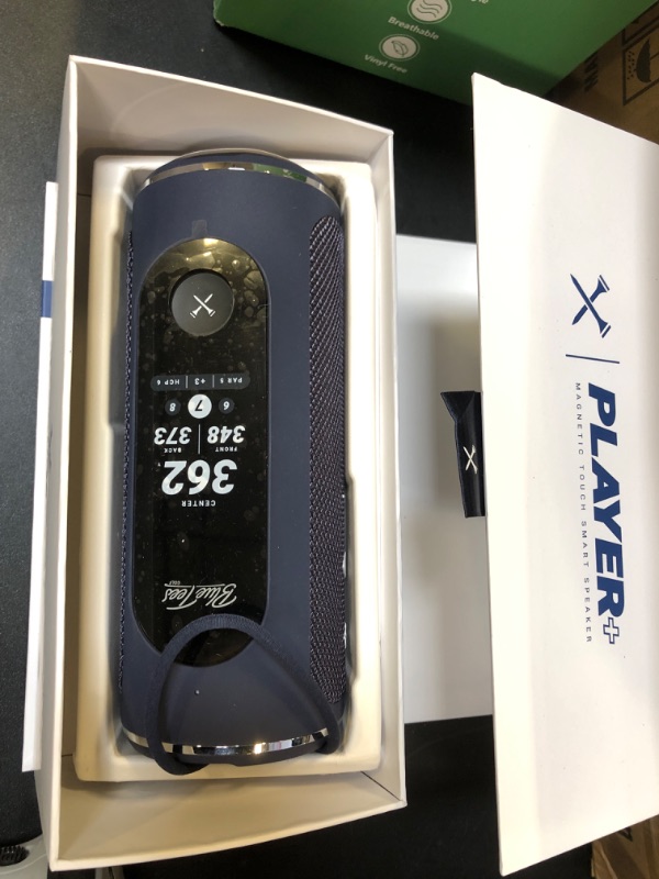 Photo 2 of Blue Tees Golf Player+ GPS Speaker with Touch Screen Display, 10+ Hours Battery, 40,000+ Courses, Visual + Audible Distance, Hazard Distance - IPX7 Waterproof (Navy)