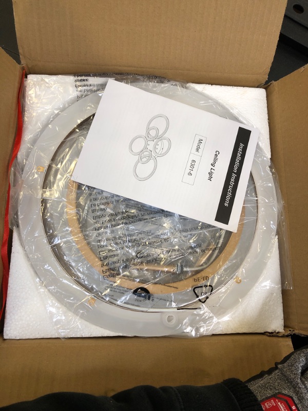 Photo 1 of Vikaey Modern LED Flush Mount Ceiling Light, 6 Rings Gold Close to Ceiling Light, Lighting Fixture Ceiling Lamp for Kitchen, Living Room, Bedroom, Laundry Room, 4000K Not Dimmable