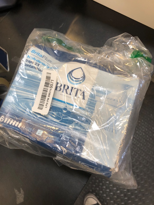 Photo 1 of Brita Plus Water Filter, BPA-Free, High-Density Replacement Filter for Pitchers and Dispensers, Reduces 2x Contaminants*, Lasts Two Months or 40 Gallons, Includes 6 Filters