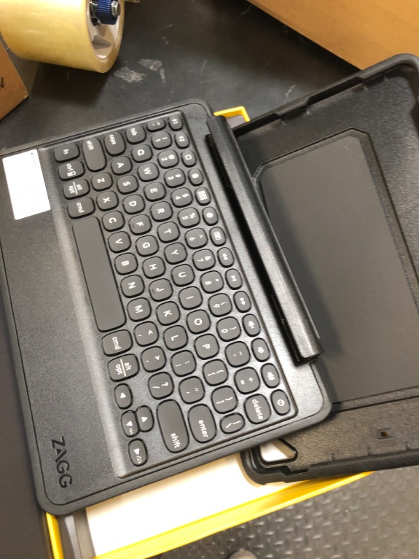 Photo 3 of ZAGG Rugged Book Detachable Case and Magnetic-Hinged Keyboard for iPad Air, iPad Air 2, iPad 9.7, iPad 9.7 Pro - Multi-Device Bluetooth Pairing, Backlit Keyboard - USB-C to USB-C Cable Included, Black