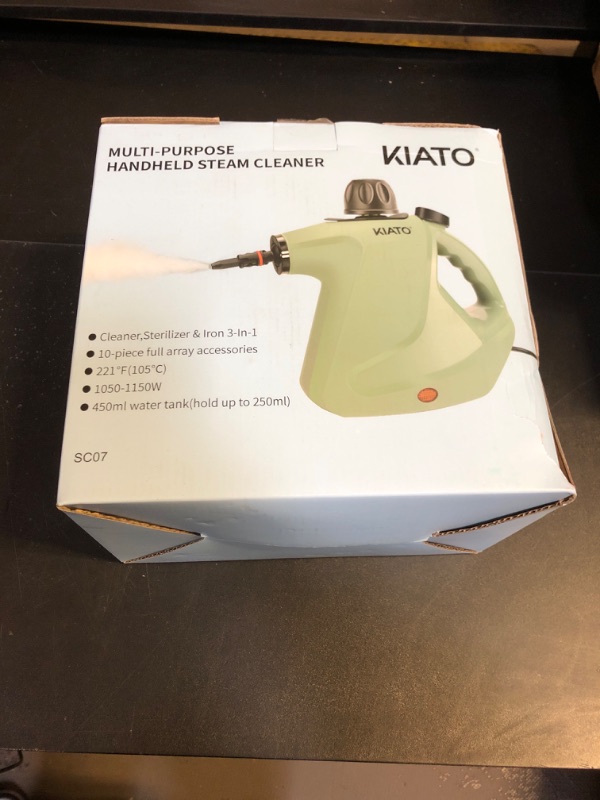 Photo 2 of Kiato Handheld Steam Cleaner, 10 in 1 Handheld Steamer for Cleaning, Upholstery Steam Cleaner for Surface Cleaning Home, Sofa, Car, Office (Green)