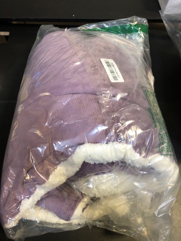 Photo 2 of NANPIPER Couch Blanket Reversible Sherpa Flannel Blanket Ultra-Soft Plush Warm Fleece Microfiber (60"x80",Cassis Purple)