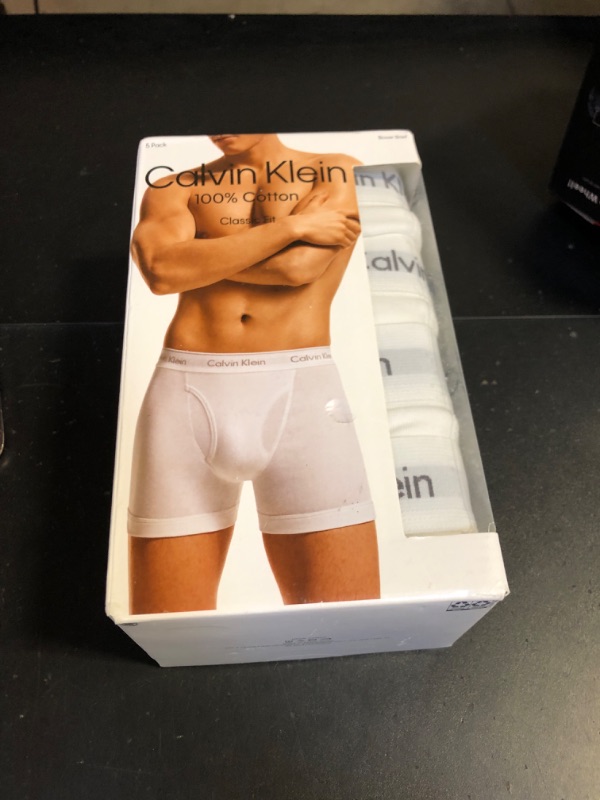 Photo 2 of Calvin Klein Men's Cotton Classics 5-pack Boxer Brief, 5 White Bodies W / White Wb, Large