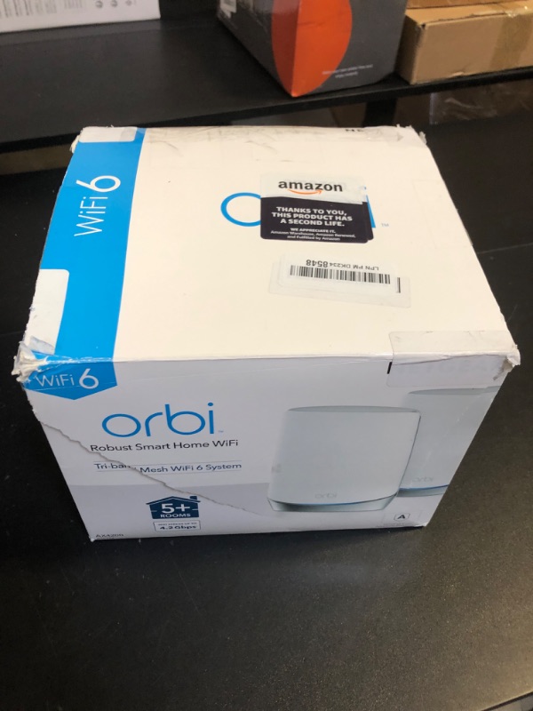 Photo 2 of NETGEAR Orbi Whole Home Tri-band Mesh WiFi 6 System (RBK752) – Router with 1 Satellite Extender | Coverage up to 5,000 sq. ft., 40 Devices | AX4200 (Up to 4.2Gbps)