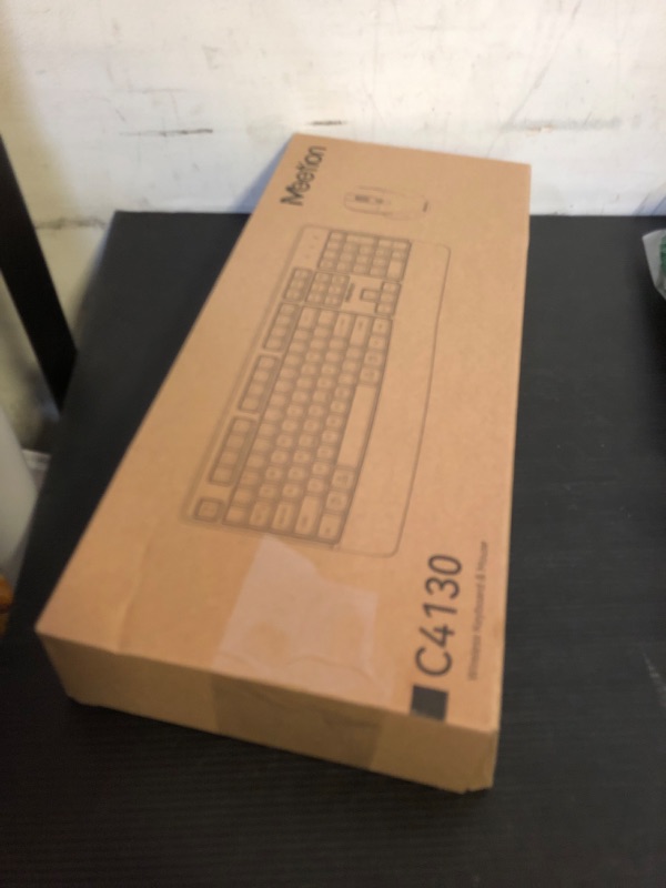 Photo 1 of MEETION Wireless Keyboard and Mouse, Computer Keyboard Mouse, 3 DPI Adjustable USB A and USB C Adapter Full-Sized Cordless Keyboard and Mouse, Wrist Rest for PC/Computer/Laptop/Windows/Mac, Purple