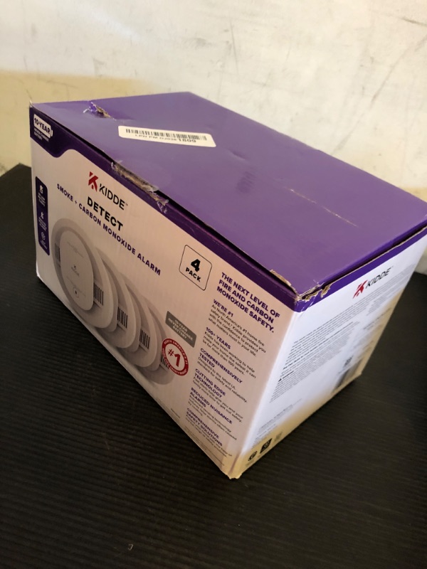 Photo 1 of Kidde & Carbon Monoxide Detector, 10-Year Battery Powered, LED Warning Light Indicators, 4 Pack