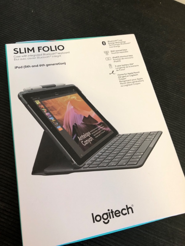 Photo 2 of Logitech SLIM FOLIO Keyboard Case for 9.7" iPad 5th/6th Gen