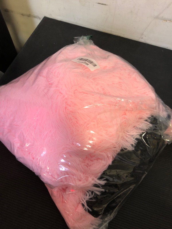 Photo 2 of XeGe Faux Fur Comfy Bean Bag Cover for Living Room(No Filler), Fluffy Stuffed Animal Storage Bean Bag Chair Cover Home Decor, Furry Fuzzy Big Gaming Bean Bag Cover Adults Kids Girls, Anti-Slip, Pink