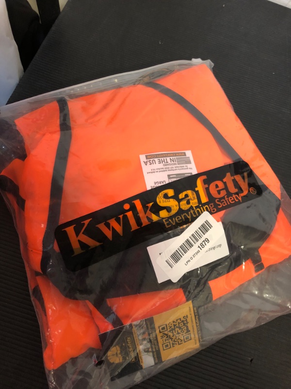 Photo 2 of KwikSafety - Charlotte, NC - GODFATHER SPECIALIST Safety Vest [CUSHION COLLAR + 10 DELUXE POCKETS] Class 2 ANSI OSHA Hi Visibility Reflective Mesh Construction Surveyor/Black, Orange Large