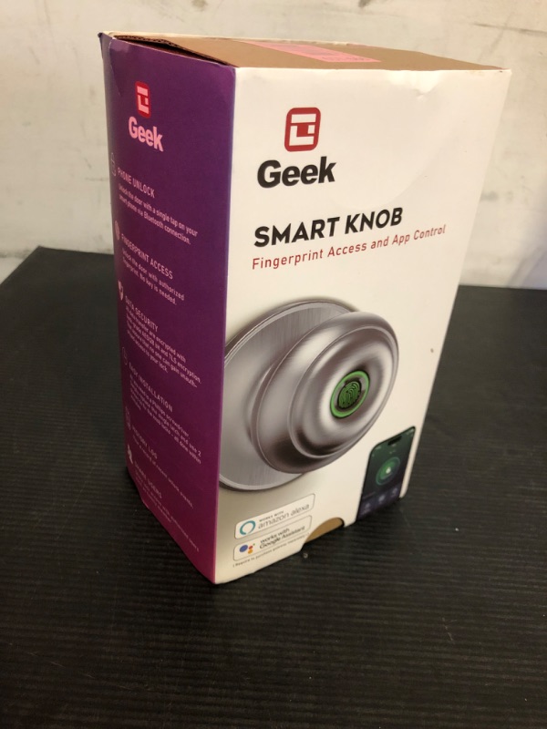 Photo 2 of GeekTale Fingerprint Door Lock for Bedrooms, Fingerprint Door Knob with Lock, Smart Door Knob Biometric Door Knob, App Control, Back-up Keys, Thumbprint Door Knob for Bedrooms, Office, Apartment