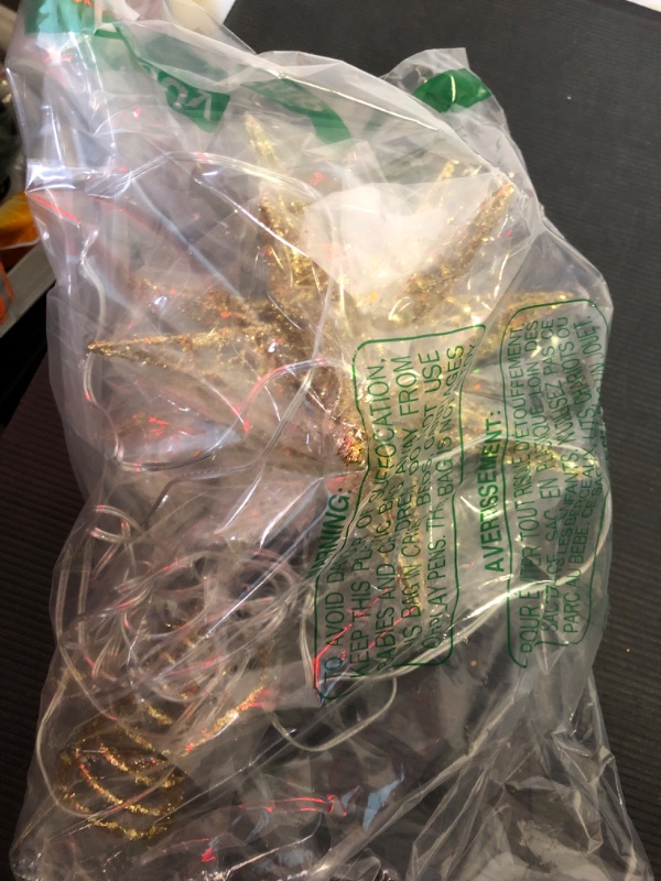 Photo 1 of Luxspire Christmas Tree Topper, 3D Star Lighted Tree Topper, Christmas Decorations, Plug in Christmas Tree Topper with Timer, Light Up Xmas Vintage Modern Ornaments Decor Lights for Home Party, Gold